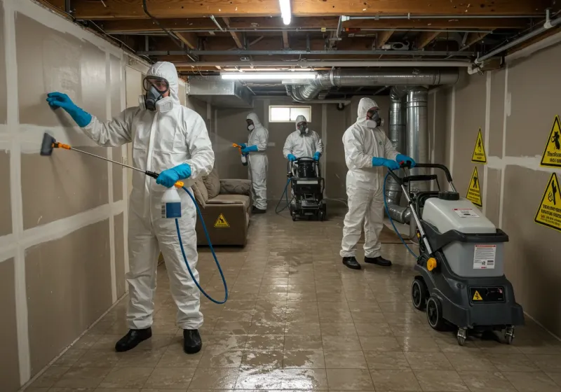 Basement Moisture Removal and Structural Drying process in Castroville, TX